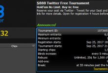 Фрироллы 888Poker для подписчиков социальных сетей